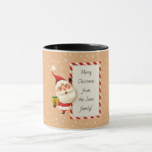 Vintage Santa Snowflake Ginger Bread Cookie Colour Mug
