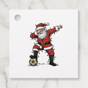 Vintage Santa Soccer Christmas Sports Shirt_1 Favour Tags