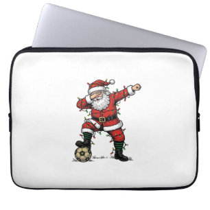 Vintage Santa Soccer Christmas Sports Shirt_1 Laptop Sleeve