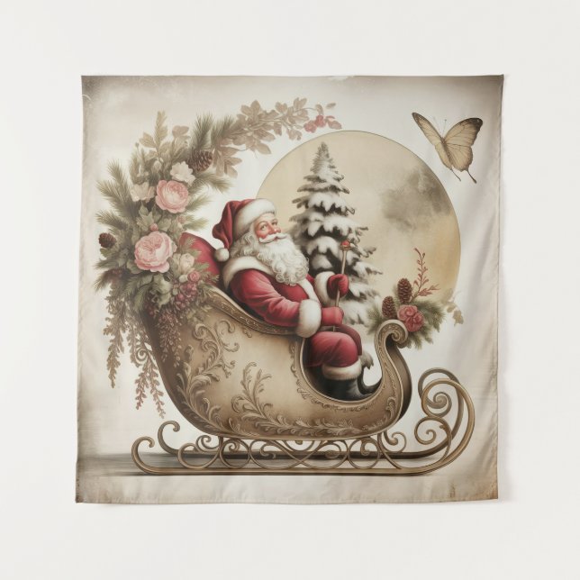Vintage Santa Tapestry (Front)