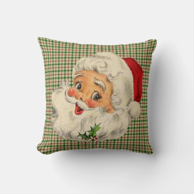 vintage santa throw pillow (Front)