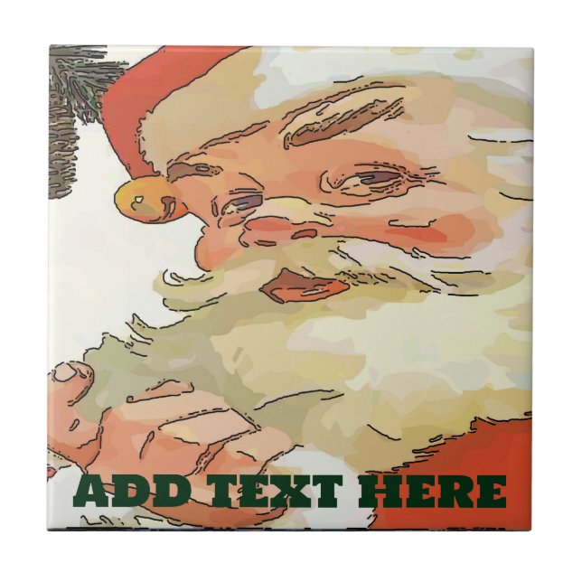 Vintage Santa Tiles, add text Tile (Front)