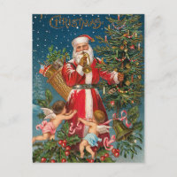 Vintage Santa with Angels