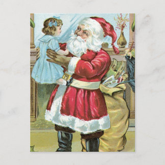 Vintage Santa with Child Holiday Postcard