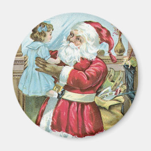 Vintage Santa with Child Magnet