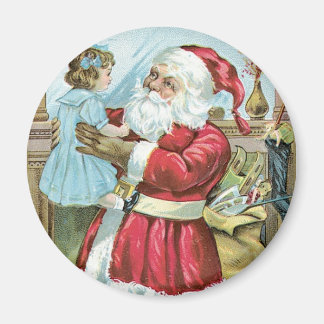 Vintage Santa with Child Magnet