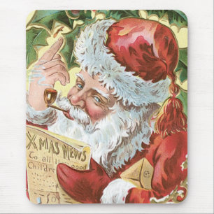 Vintage Santa with List Mouse Pad