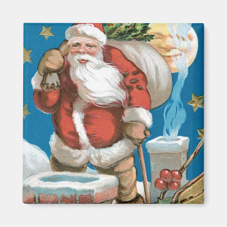 Vintage Santa with Moon Magnet