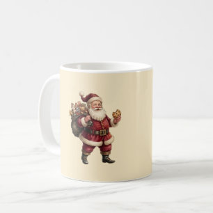 Vintage Santa with Toy Sack and Sweet Treat Coffee Mug
