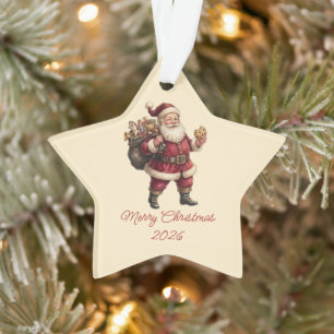Vintage Santa with Toy Sack and Sweet Treat Ornament