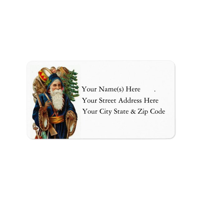 Vintage Santa With Toys Address Label (Front)