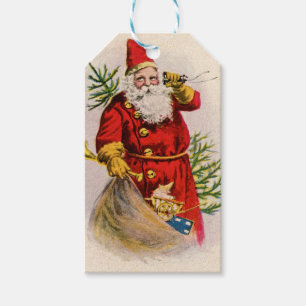 Vintage Santa's Calling Gift Tags