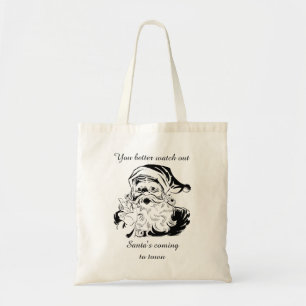 Vintage Santa's Coming to Town Tote Bag