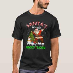Vintage Santa's Favourite Physics Teacher Xmas Tre T-Shirt