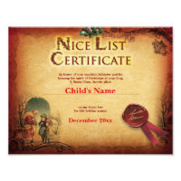 Vintage Santa's Nice List Certificate