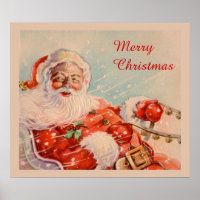Vintage Santas Sleigh Ride Canvas Print