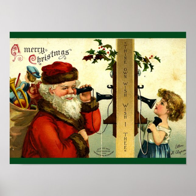 Vintage - Santa's Telephone Call Poster (Front)