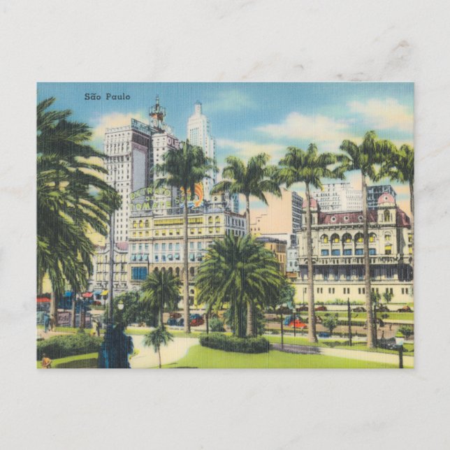Vintage Sao Paulo, Brazil Postcard (Front)