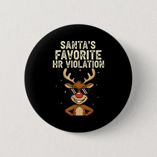 Vintage Sarcastic Retro Hr Violation Christmas Off 6 Cm Round Badge