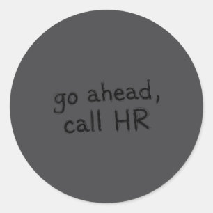 Vintage Sarcastic Retro Hr Violation Christmas Off Classic Round Sticker