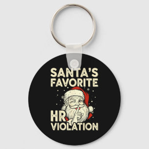 Vintage Sarcastic Retro Hr Violation Christmas Off Key Ring