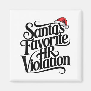 Vintage Sarcastic Retro Hr Violation Christmas Off Magnet
