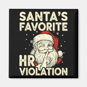 Vintage Sarcastic Retro Hr Violation Christmas Off Magnet