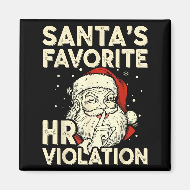 Vintage Sarcastic Retro Hr Violation Christmas Off Magnet (Front)