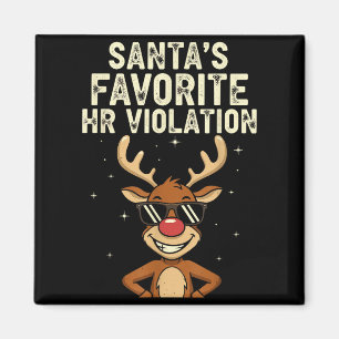 Vintage Sarcastic Retro Hr Violation Christmas Off Magnet