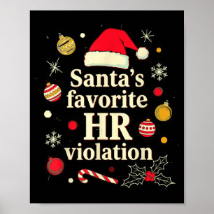 Vintage Sarcastic Retro Hr Violation Christmas Off Poster