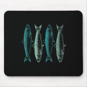 Vintage Sardine Fish Art Canned Sardines Lover  Mouse Pad