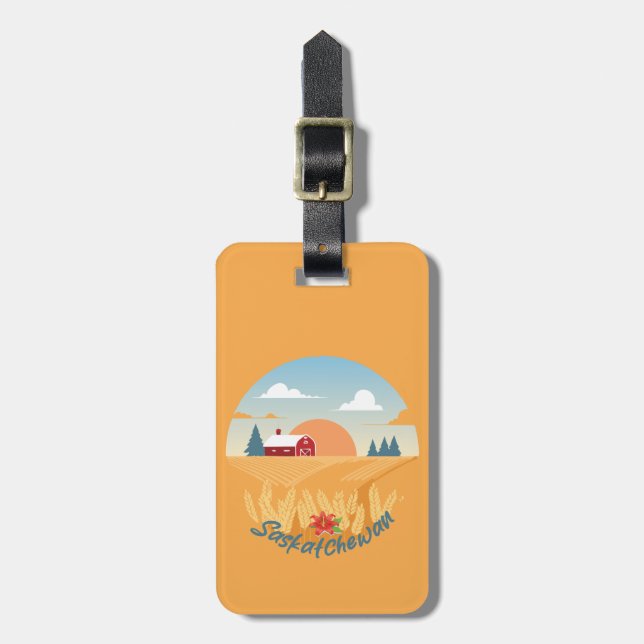 Vintage Saskatchewan Luggage Tag (Front Vertical)