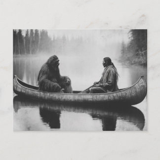 Vintage Sasquatch Bigfoot Native Postcard
