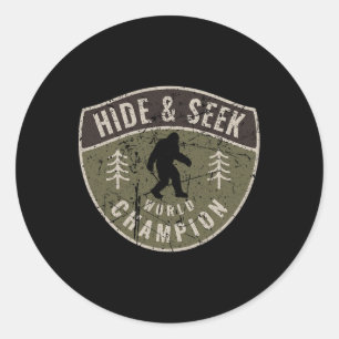 Vintage Sasquatch Hide And Seek World Champion Big Classic Round Sticker