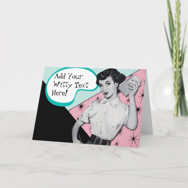 Vintage Sassy Secretary Card (Front)