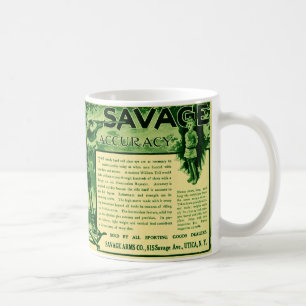 Vintage Savage Firearms Green Gun Ad Coffee Mug