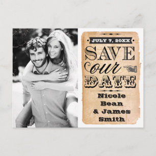 Vintage SAVE OUR DATE The Wedding Photo Card