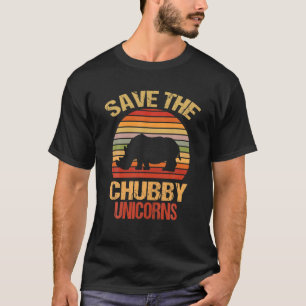 Vintage Save The Chubby Unicorns Retro Funny Rhino T-Shirt