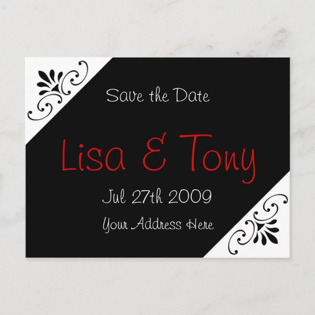 Vintage Save The Date - Customised Announcement Postcard (Front)