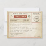 vintage save the date old telegrams<br><div class="desc">rustic vintage telegrams with distressed design for save the date.  I suggest the "Linen" or "Felt" paper for this design.</div>