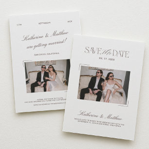 Vintage Save the Date Photo Invitation