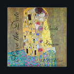 Vintage Save the Date! The Kiss by Gustav Klimt Magnet<br><div class="desc">Easy to customize wedding save the date magnet. The Kiss, Der Kuss (1907-1908) by Klimt is probably Gustav Klimt's most famous work. He began work on it in 1907 and it is the highpoint of his so-called 'Golden Period'. The Kiss is a vintage Victorian Era love and romance fine art...</div>