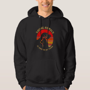 Vintage Saving Animals Is Kind of My Thing, Cute R Hoodie