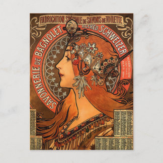 Vintage Savonnerie de Bagnolet by Alfons Mucha Postcard