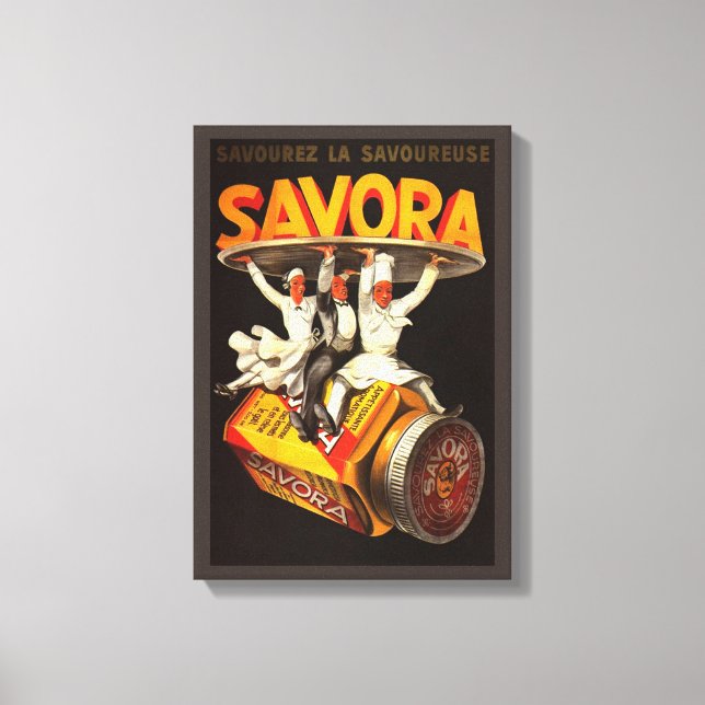 Vintage Savora Condiment Advertisment Canvas Print (Front)