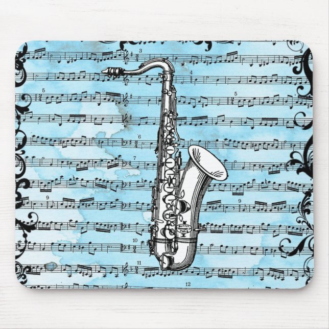 Vintage Saxaphone Mouse Pad (Front)