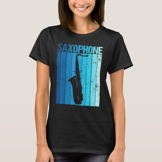 Vintage Saxophone Jazz Music Saxophonist T-Shirt (Front)