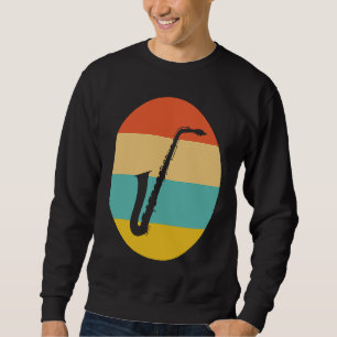 Vintage saxophone music retro instrument sweatshirt