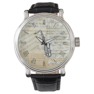 Vintage Saxophone Music Watch