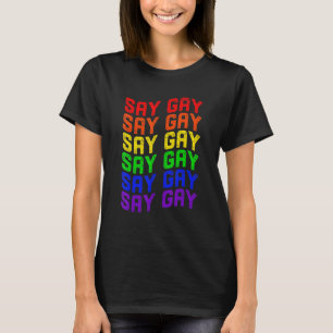 Vintage Say Gay We Say Gay Florida LGBT Pride Flag T-Shirt